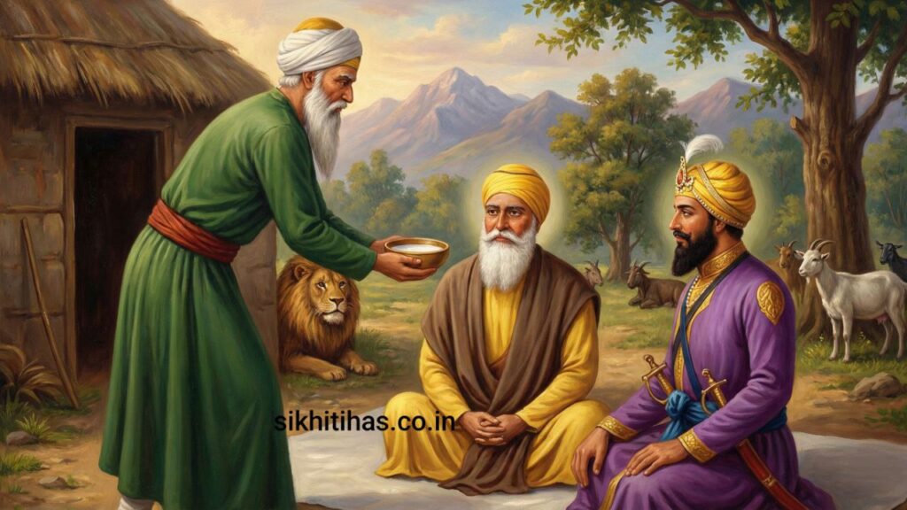 "Baba Budhan Shah Ji waiting for Guru Hargobind Sahib Ji at Kiratpur"